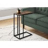 Monarch Specialties Accent Table C-Shaped End Side Snack Living Room Bedroom Metal Laminate Brown Black Contemporary Modern - image 2 of 4