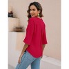 Womens Dressy Casual Blouses 3/4 Sleeve V Neck Ruffle Tops Trendy Work Shirts Business Ladies Summer 2025 - 3 of 4