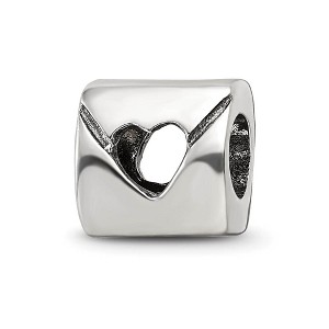Black Bow Jewelry Sterling Silver Love Note Bead Charm - 1 of 4