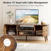 Chic Crate - 55"-60" Modern Media Console - 2 Soft-Close Cabinets & Open Storage - Living Room TV Stand - Walnut Brown - 2 of 4