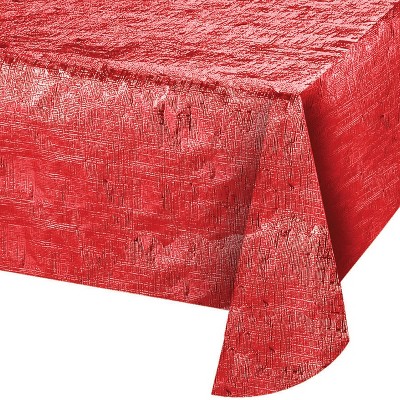 Red Metallic Red Tablecloth