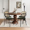 Set of 2 Mid-Century Rattan Dining Chairs - Velvet Cane Mesh Back & Metal Legs for Dining/Kitchen/Living Room - 3 of 4