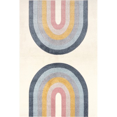Nuloom Jerri Double Half Rainbow Kids Indoor Area Rug