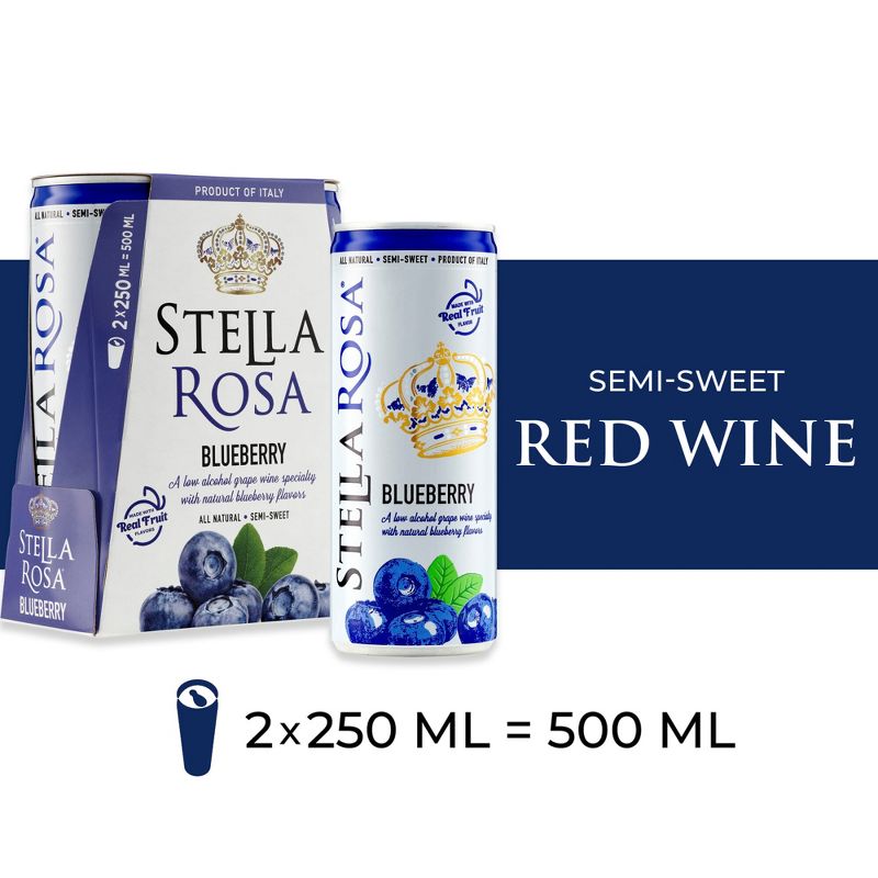 Stella Rosa Blueberry Wine - 2pk/250ml Cans, 3 of 16