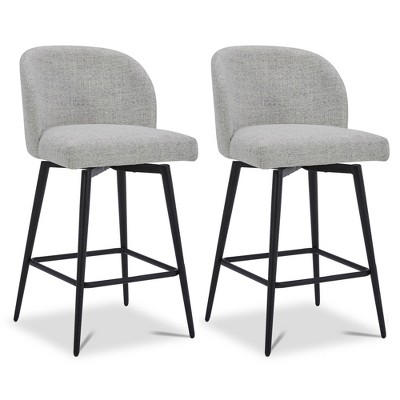Spruce&Spring Counter Height Swivel Barstool with Metal Legs Set