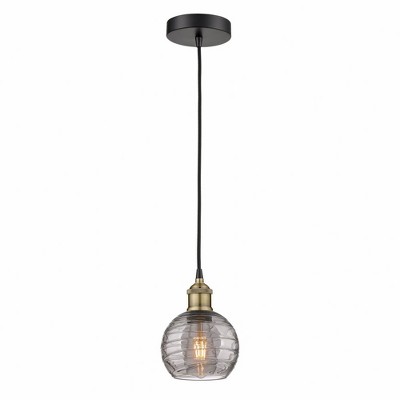 Athens Deco Swirl - 1 Light Mini Pendant In Industrial Style-8.75 Inches Tall and 6 Inches Wide