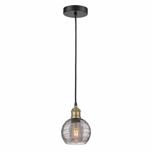 Athens Deco Swirl - 1 Light Mini Pendant In Industrial Style-8.75 Inches Tall and 6 Inches Wide - 1 of 1