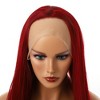 Unique Bargains Women Long Straight Hair Lace Front Wigs with Wig Cap 24" 21" - 23" 1PC - 4 of 4