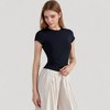 Anna-Kaci Active Women's Short Sleeve Fitted Crew Neck Top with Stretch Fabric for a Sleek and Comfortable Everyday Look - 3 of 4
