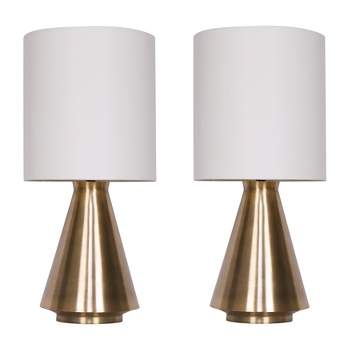 SAGEBROOK HOME (Set of 2) 24" Cone Metal Table Lamps Antique Brass