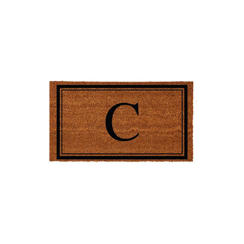 Evergreen Monogram Indoor Outdoor 100% Natural Coir Doormat 28" x 16" |  Letter  "C", 1 of 4