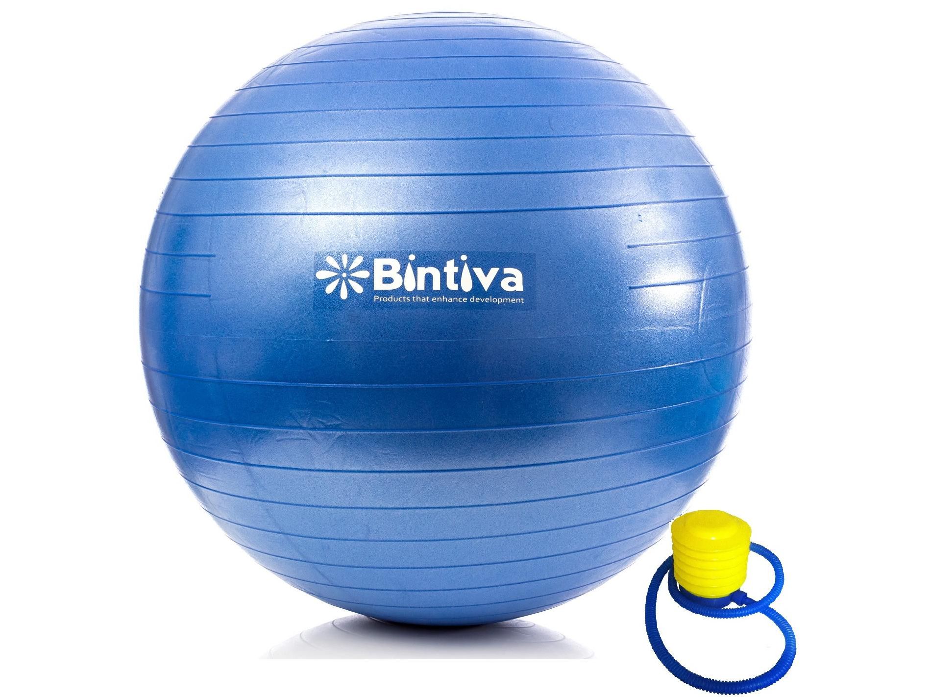 Bintiva Stability Ball – Anti-Burst Design for Fitness, Therapy, and Active Seating – 55cm Blue