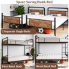 Bunk Bed Twin Over Twin with Ladder and High Guardrail, Twin Size Convertible Metal Bunk Beds for Teens/Adults, No Box Spring Needed,Vintage Brown - 4 of 4