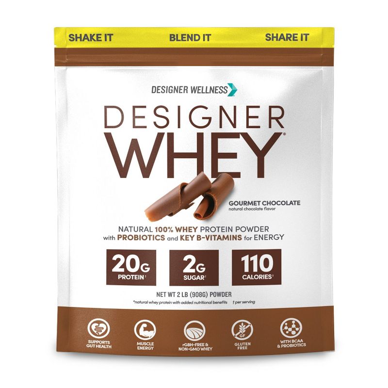 Designer Whey Protein Powder - Gourmet Chocolate - 32oz, 1 of 6
