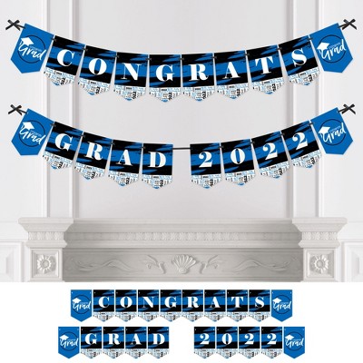 Big Dot of Happiness Blue Grad - Best is Yet to Come - Royal Blue Graduation Party Bunting Banner - Party Decorations - Congrats Grad 2022