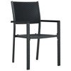vidaXL Patio Dining Set Outdoor Dining Set Table and Chair Set for Garden - Black 31.5" Table Length 4 Items - 4 of 4