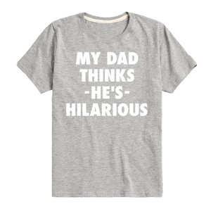Boys' - Instant Message - King Of Dad Jokes Hilarious Short Sleeve Graphic T-Shirt - 1 of 4