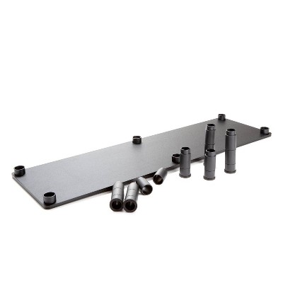 Black Adjustable MDF Dual Monitor Desktop Stand