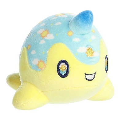 Aurora Small Sunny Day Nomwhal Tasty Peach Enchanting Stuffed Animal Yellow 7"