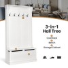 Tangkula 3-in-1 Entryway Hall Tree Storage Bench w/ Coat Racks & Shoe Bench & Cabinet - 4 of 4