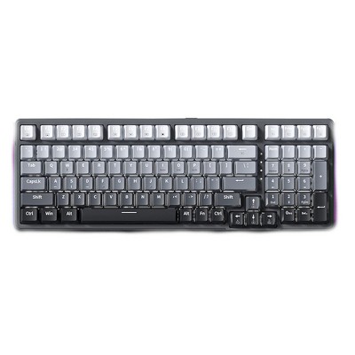 Gradient Wired Mechanical Keyboard Gasket Construction 99 Key Hot-Swappable Silver Axis Gaming Keyboard (black)