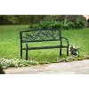 Evergreen Dragonfly Metal Garden Bench - Black - 2 of 3