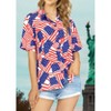 HAPPY BAY Women's Casual Beach 4th of July Patriotic Button Down Summer Short Sleeve Dress Tops Tee Shirts Hawaiian Blouses for Women - 3 of 4