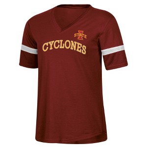 NCAA Iowa State Cyclones Women's Mesh Trim V-Neck T-Shirt - 1 of 3