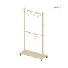 Yukimo 73"H Solid Wood Garment Clothes Drying Rack with 6 Wooden Hangers, Space-Saving Design, Adjustable Shelf, and Wheels for Easy Mobility - 2 of 4
