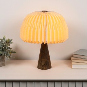 JONATHAN Y Sylvie 16" Modern Minimalist Paper Pleated Shade Mushroom Accent LED Table Lamp - 1 of 4