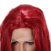 Unique Bargains Women's Long Straight Hair Lace Front Wigs 26" Wine Red 1 Pc - 4 of 4