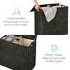 Best Choice Products Large Natural Water Hyacinth Double Laundry Hamper Basket w/ 2 Liner Bags, Handles - 4 of 4