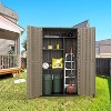 Syemin Outdoor Storage Shed, Vertical Tall Tool Shed with Five Shelves, Lockable Door for Patio, Backyard and Lawn, Brown, 50"*82"*29" - 3 of 4