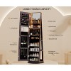 Vlsrka 360° Rotating Jewelry Cabinet with Lights, 63" Lockable Mirror Armoire Organizer Stand with Storage - 3 of 4