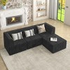 NicBex Couches for Living Room L-shape Modular Comfy Compressed Sofa Corduroy Sectional Sofa Couch Modern Upholstered Sofa Sleeper with Ottoman - 3 of 4