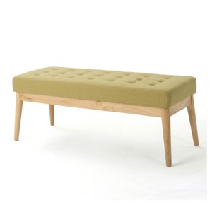 Saxon Upholstered Bench - Bright Green - Christopher Knight Home