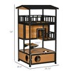 Skyzone Yellow Fir Wood Outdoor Cat Shelter with Asphalt Roof, Escape Doors, Jumping Platform & - 2 of 4
