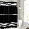 LunaLulinlk Black and White Shower Curtain Striped - 3 of 4