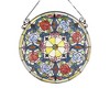 Chloe Lighting Anemone Floral Tiffany-Glass Window Panel 24" Wide - 2 of 4