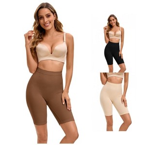INSPIRE CHIC 3 Pcs Women's Butt Lifter Thigh Slimmers High Elasticity Control Waist Panties - 1 of 4