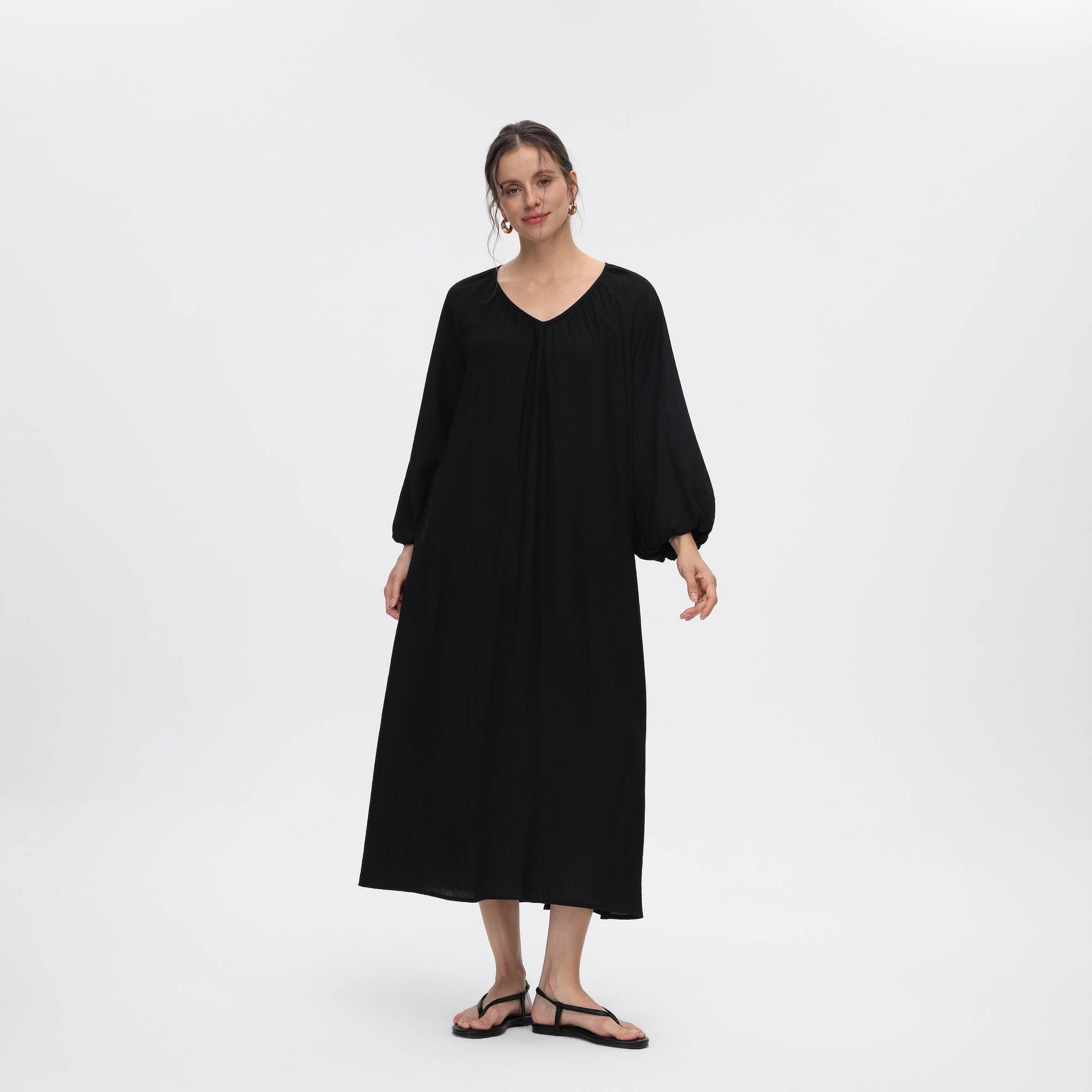 Women's Balloon Long Sleeve Midi Dress - A New Day™