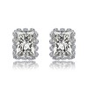 Exquisite White Gold-Plated Radiant Crown Stud Earrings Adorned with Sparkling Cubic Zirconia - 3 of 3