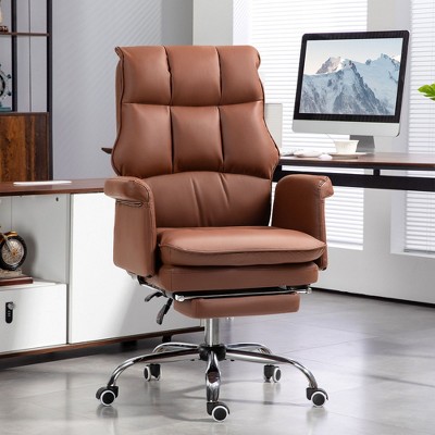 NicBex Office Chair Modern PU Leather Adjustable Executive Chair Ergonomic Chair with Casters, Footrest and Lumbar Support for Office, Study