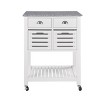 SEVOBAL Kitchen Carts and Islands Mobile Rolling Kitchen Island Trolley Serving Cart Kitchen Island with Storage, White, 30"*22.01"*36.26" - 2 of 4