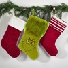 WondaPop How the Grinch Stole Christmas Grinch Furry Face 20" Applique Christmas Stocking - 4 of 4