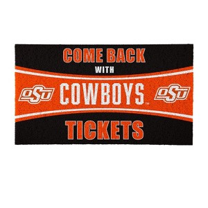 Evergreen Come Back with Tickets Oklahoma State University 28" x 16" Woven PVC Indoor Outdoor Doormat - 1 of 4