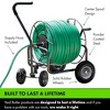 Yard Butler 4 Wheel Powder Coated Steel Hose Truck Holds 400 Feet of Hose with 2 Pneumatic Real Tires and 2 Rubber Front Turning Tires, Black - 3 of 4