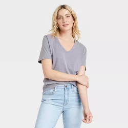 Women's Short Sleeve Relaxed Fit V-Neck T-Shirt - Universal Thread™ Gray XXL