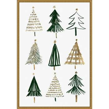 16" x 23" Evergreens I Tree by Isabelle Z Framed Canvas Wall Art - Amanti Art