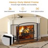 Tangkula 55 x 29.5 Inch Fireplace Screen 3-Panel Folding Spark Guardw/ Natural Scenery - 4 of 4